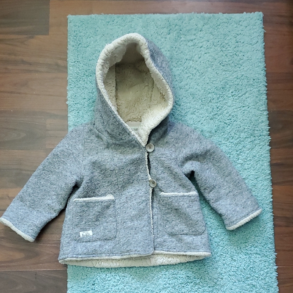 Christina Brand Girls Cream Fleece Jacket New